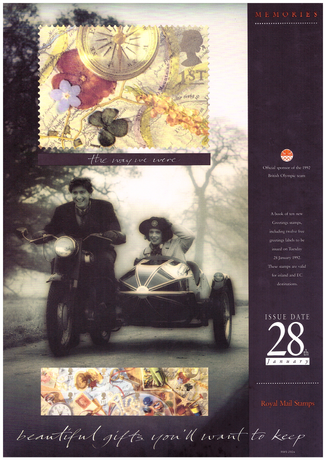 (image for) 1992 Greetings Stamps Post Office A4 poster. RMS292a.